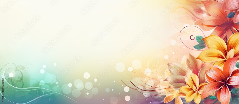 Poster Abstract floral border with flower background and spring lettering perfect for copy space image