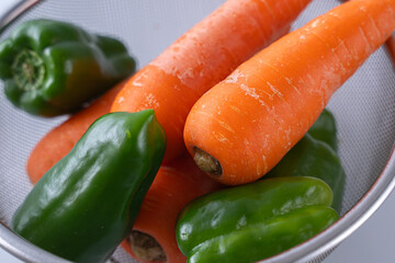 にんじんとピーマン　新鮮な野菜