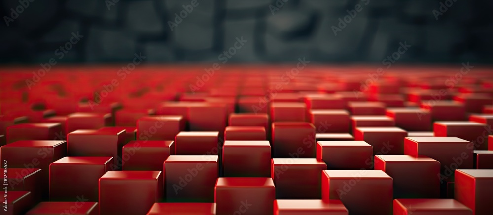 Poster A red block in a crowd stands out leaving ample copy space in the image