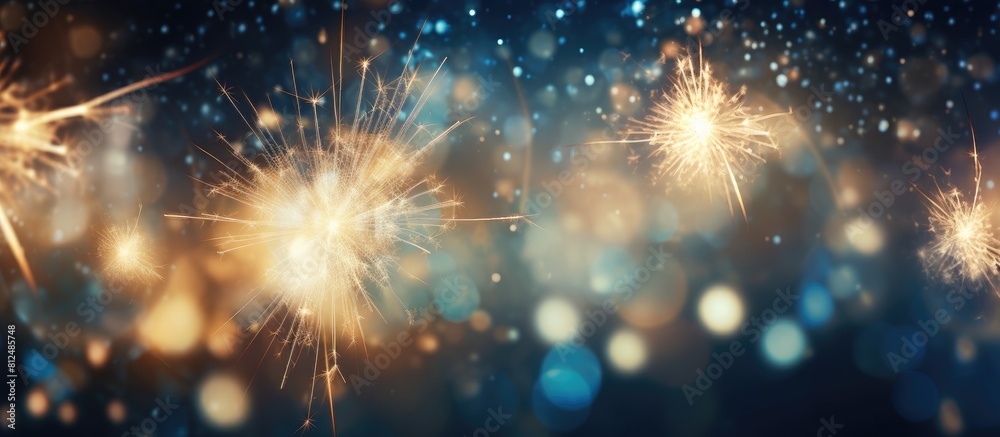 Aufkleber blurred motion captures the vibrant sparkle of burning sparklers illuminating the festivities of chr