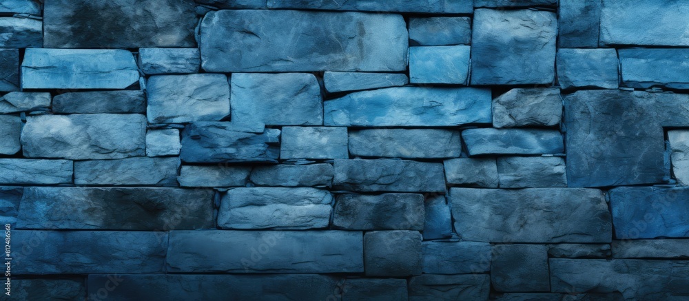 Poster Check out my portfolio for additional images featuring a blue wall with a stone texture and plenty of copy space