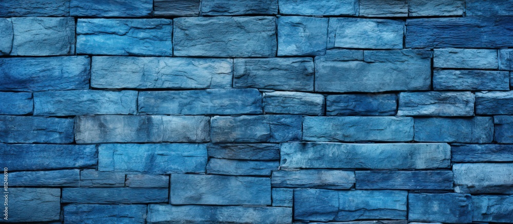 Poster A close up high resolution image of a textured blue wall that can be used as a background or for copy space