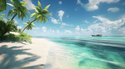 Peaceful Beach Landscape for a Refreshing and Relaxing Getaway