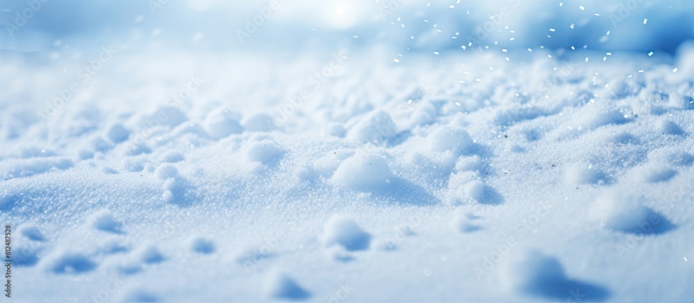 Aufkleber Snow texture close up with a shallow depth of field and blur Ideal for Christmas and New Year designs Capture the view with this copy space image creating a perfect winter background