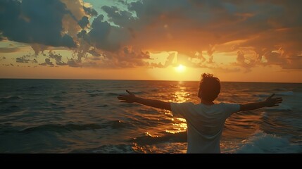 Fototapeta premium Peaceful Beach Landscape for a Refreshing and Relaxing Getaway