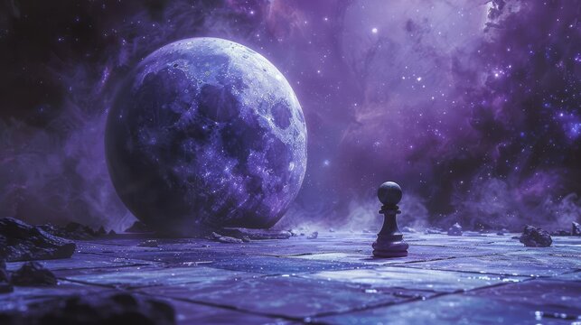 The planet as a piece in an intergalactic chess game, poised for the next move