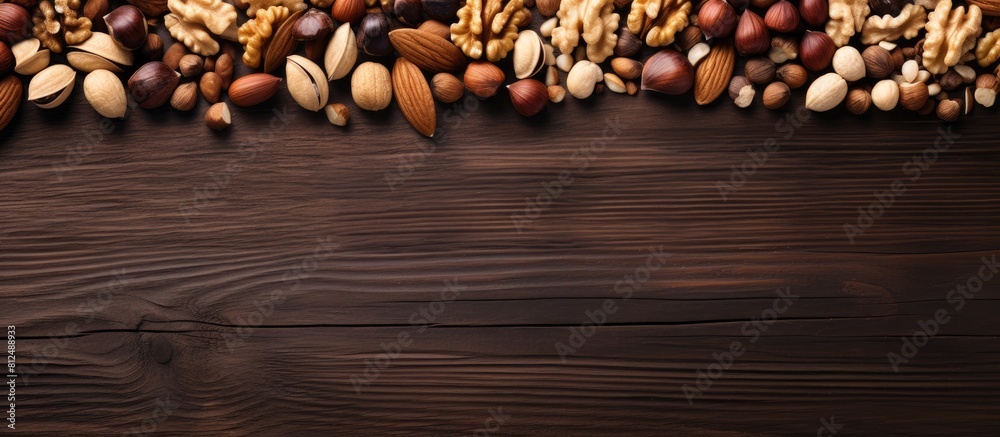 Aufkleber The border frame consists of a variety of nuts creating a captivating copy space image