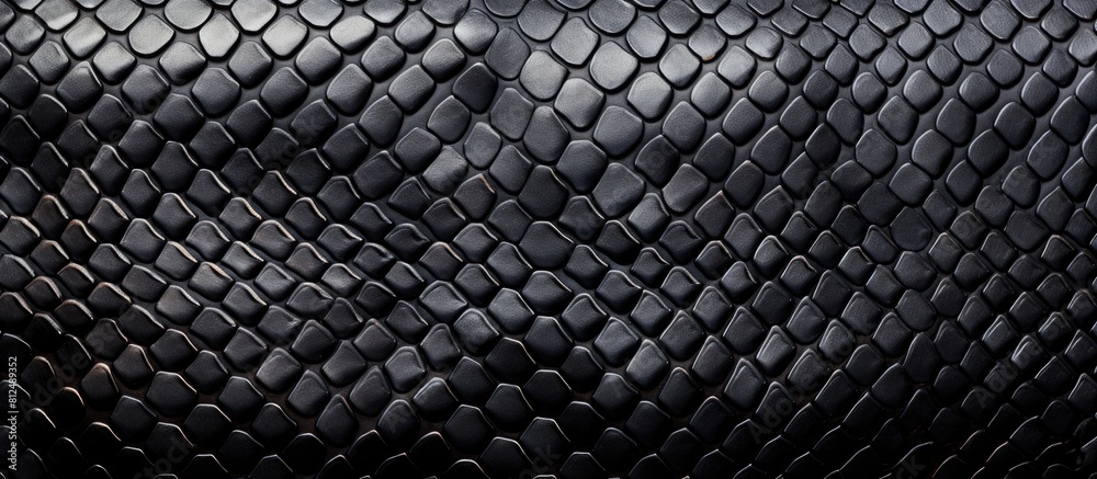 Aufkleber A textured black python leather creates a captivating background with a distinct skin pattern Ideal for a copy space image