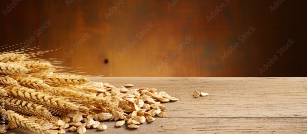 Poster Table with ears of oats providing copy space image