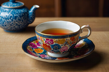 Close up of a Chinese tea set
