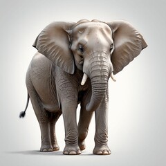 Fototapeta premium Elephant on white isolated background