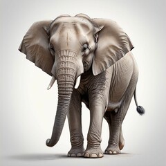 Fototapeta premium Elephant on white isolated background