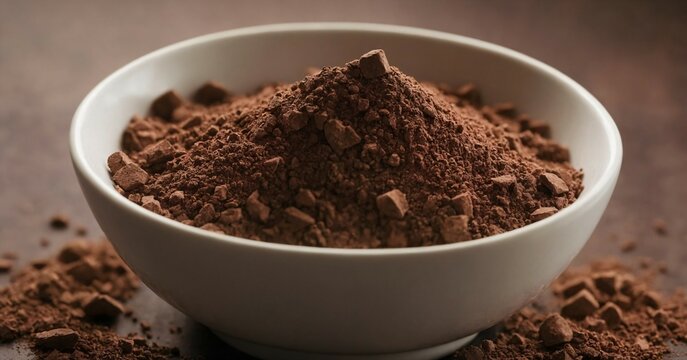 Top down view of vibrant PQQ dietary supplement powder in a bowl.