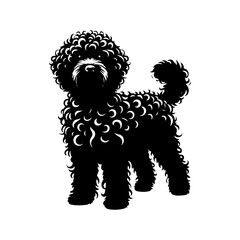 Portuguese Water Dog Vector Silhouette - Capturing this Aquatically Proficient Canine Companion- Portuguese Water Dog Illustration- Minimalist Portuguese Water Dog vector.
