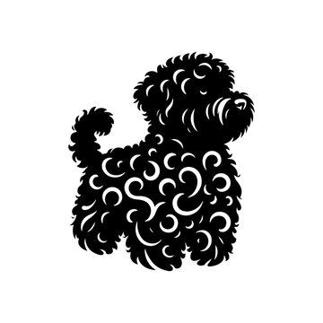 Portuguese Water Dog Vector Silhouette - Capturing this Aquatically Proficient Canine Companion- Portuguese Water Dog Illustration- Minimalist Portuguese Water Dog vector.
