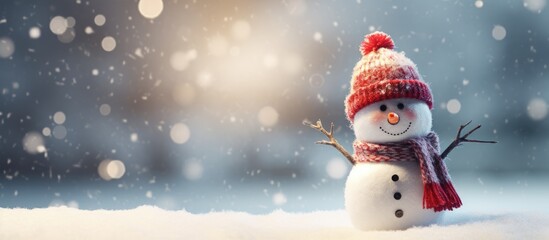 Handcrafted snowman toy with a copy space image