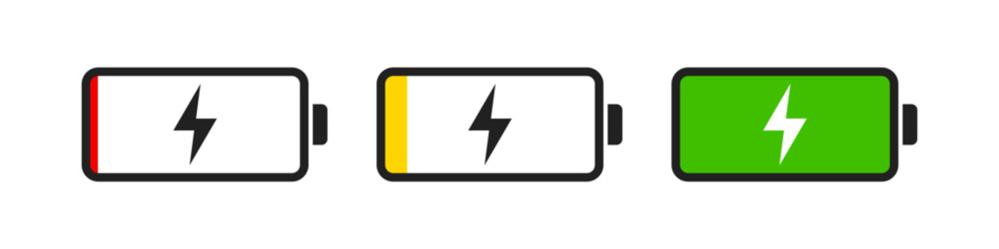 Battery indicator symbol, logo. Battery charge indicator icon. Vector.