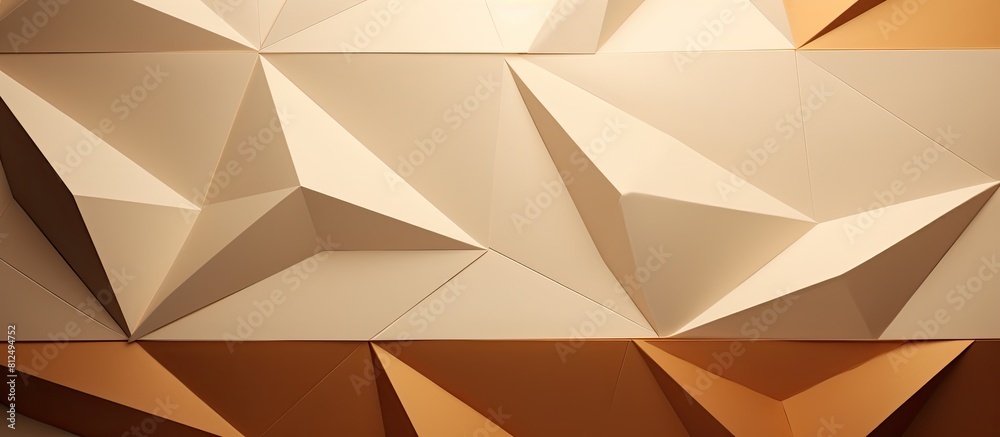 Poster Copy space image of an abstract geometric background made from paper in shades of brown and beige