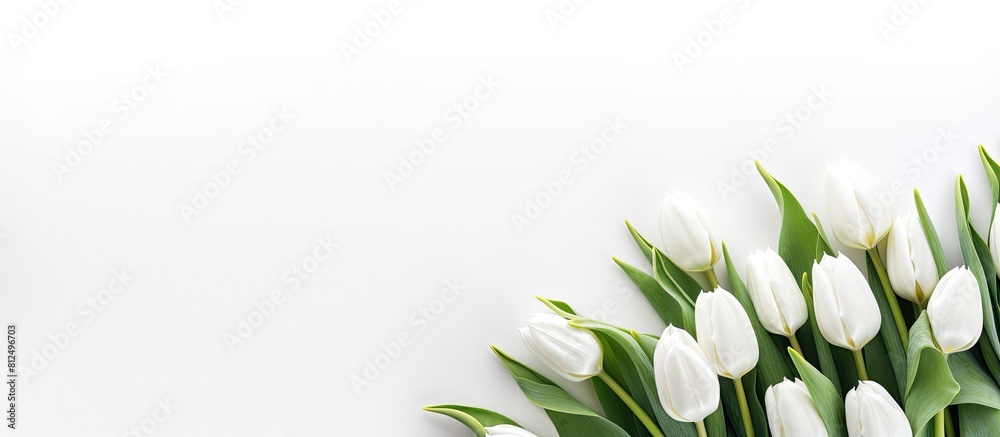 Aufkleber A copy space image featuring white tulips against a white background providing a designated area for text placement