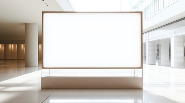 Lightbox in a minimalist shopping mall setting, ideal for fashion retail or highend gadget advertising