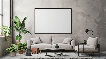 Frame mockup PSD  ,  Free frame mockup for living room wall