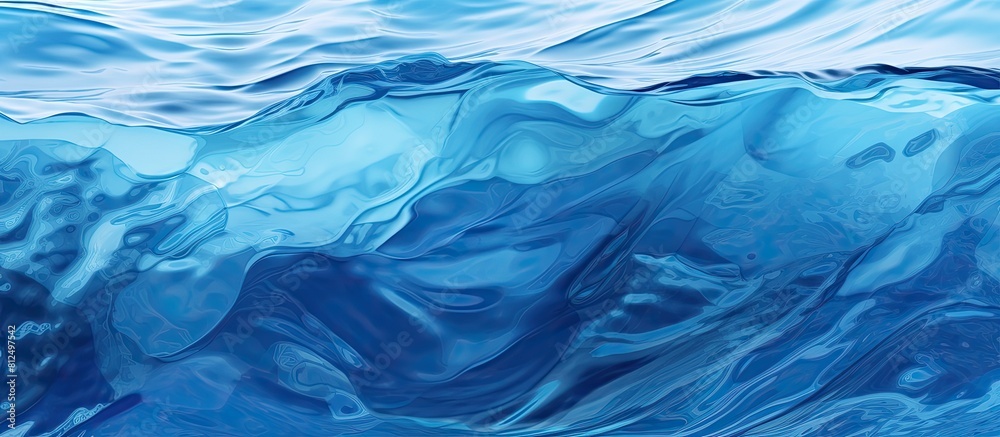 Poster A copy space image with a background of blue liquid texture resembling fresh water featuring a ripple wave texture
