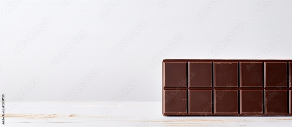 Aufkleber a copy space image of chocolate on a pristine white wooden table