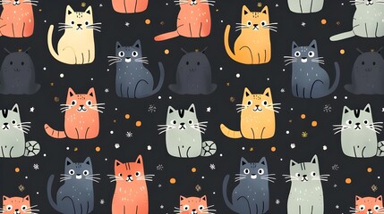 seamless pattern with cats