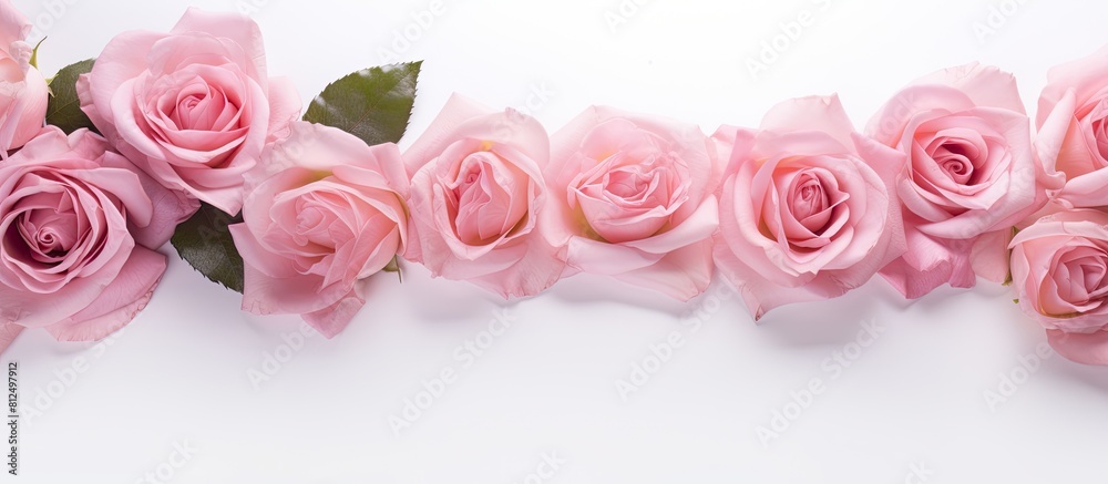Aufkleber copy space image of pink roses on a white background creating a festive and vibrant atmosphere