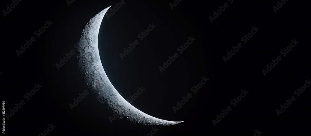 Poster A copy space image of the moon s crescent in a dark night sky perfect for adding text