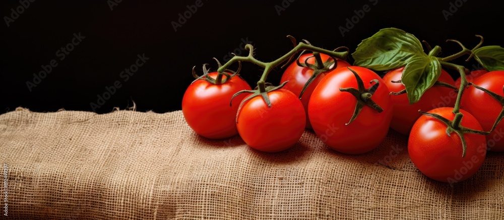 Aufkleber Copy space image of tomatoes on a burlap branch ready for your own text