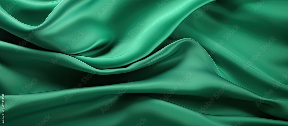 Leinwandbilder Abstract green fabric texture background with copy space image Top view empty template