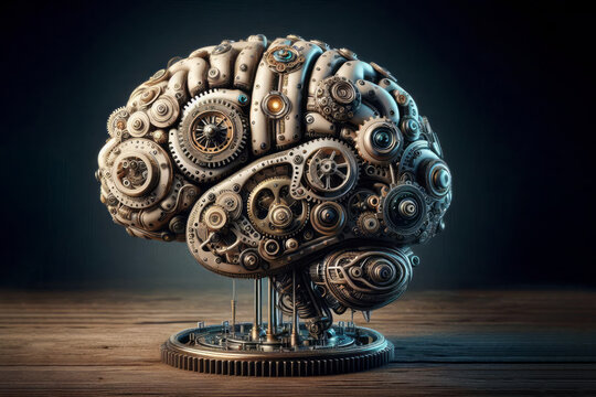 Bronze steampunk brain