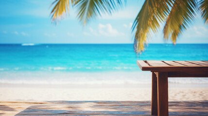 blue beach and chair background used for display or montage your products, travel and relax activity concept