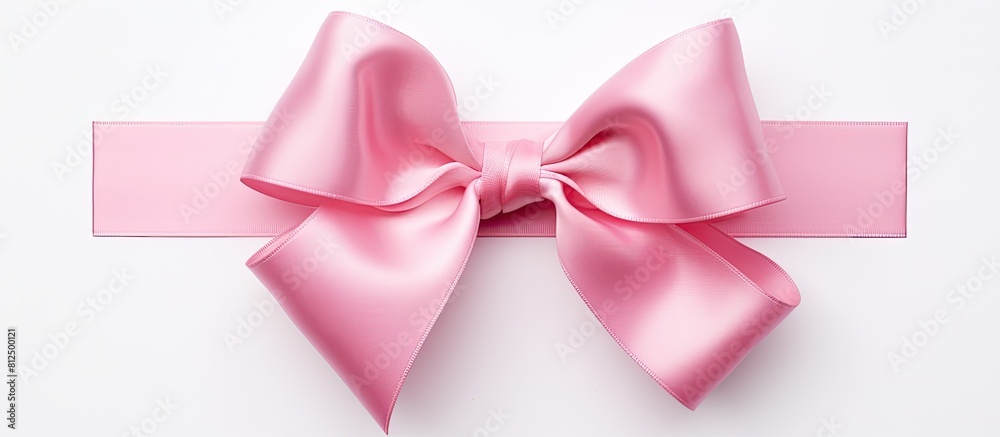Poster A pink bow is featured in this copy space image as it stands out against the white background