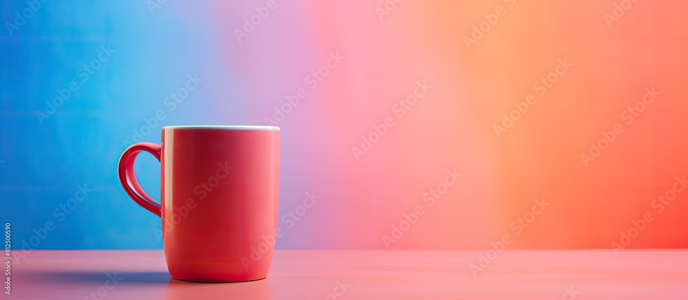 Aufkleber A tea mug is placed on a colorful background with copy space image