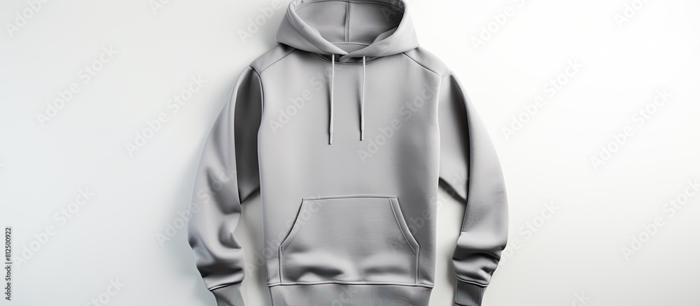 Poster A gray pullover is showcased in a mock up image with an empty copy space on a white background