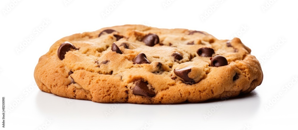 Poster a chocolate chip cookie is shown in a frame with a white background providing ample space for additi
