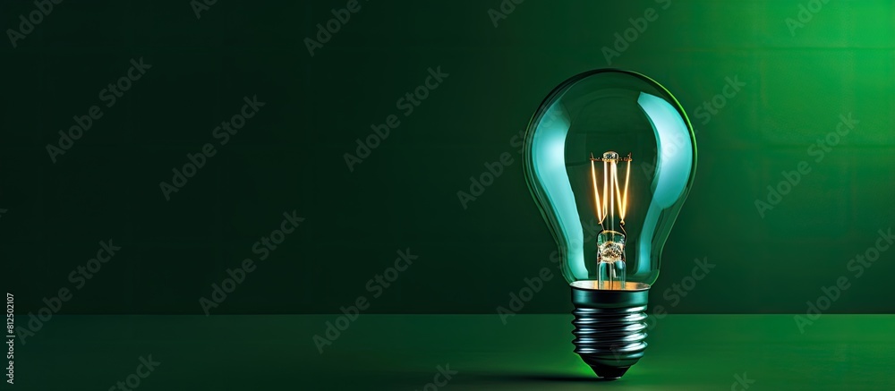 Aufkleber a minimal concept is conveyed through a copy space image of a light bulb on a green background