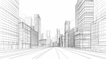 city background architectural vector featuring contemporary drawings