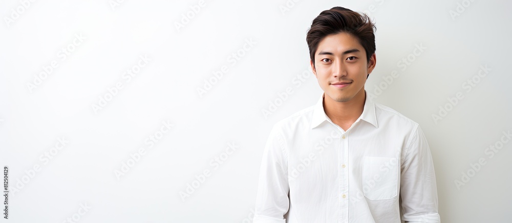 Poster young asian man posing in a studio with a white background the image offers ample copy space