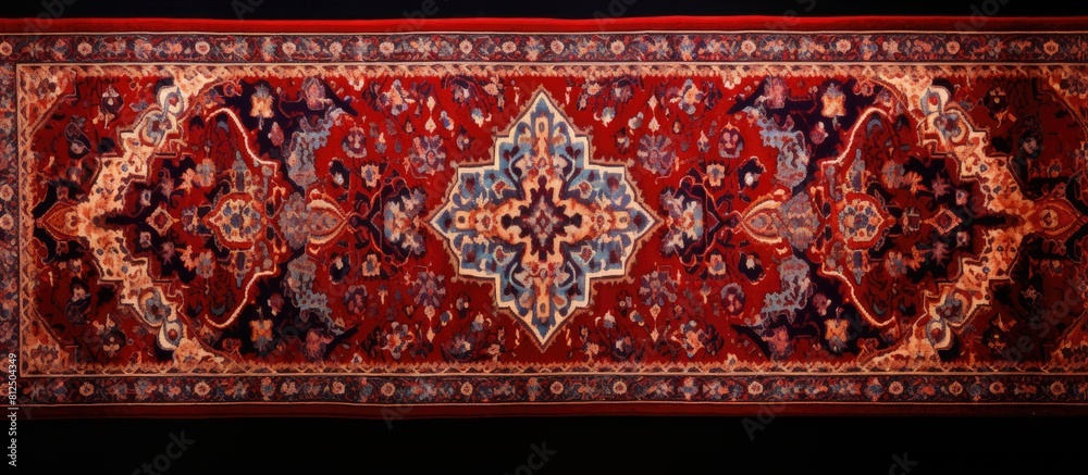 Poster Top view of a carpet with a beautiful pattern providing ample copy space for accompanying text