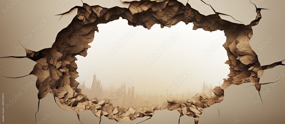 Aufkleber a torn hole with ragged edges on a piece of paper copy space image