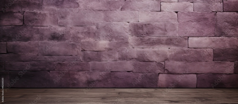 Poster A small purple sandstone with a textured floor and wall serving as a background and design element with space available for text or images. Creative banner. Copyspace image