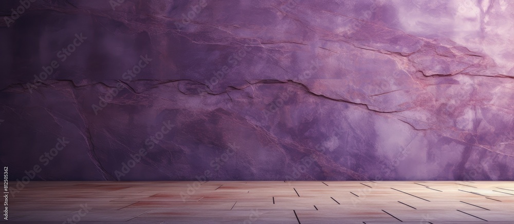 Poster A small purple sandstone with a textured floor and wall serving as a background and design element with space available for text or images. Creative banner. Copyspace image