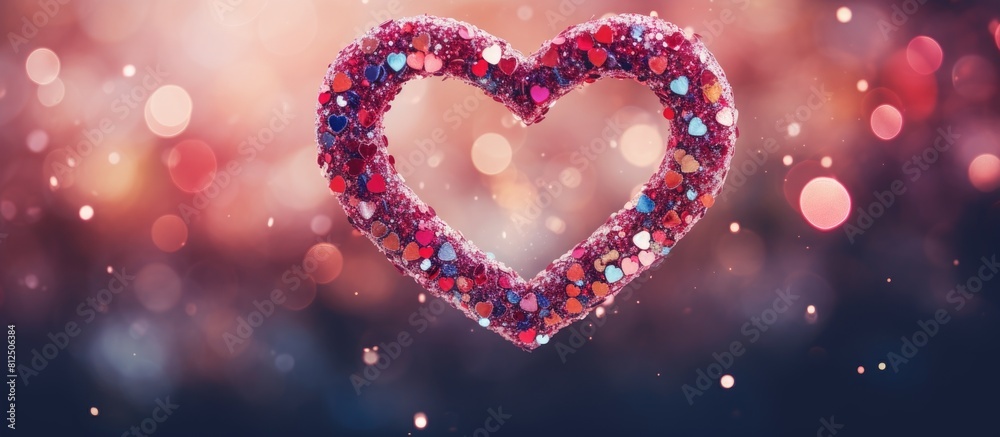 Aufkleber a beautiful heart shaped frame adorned with vibrant sequins it symbolizes love and is perfect for a 