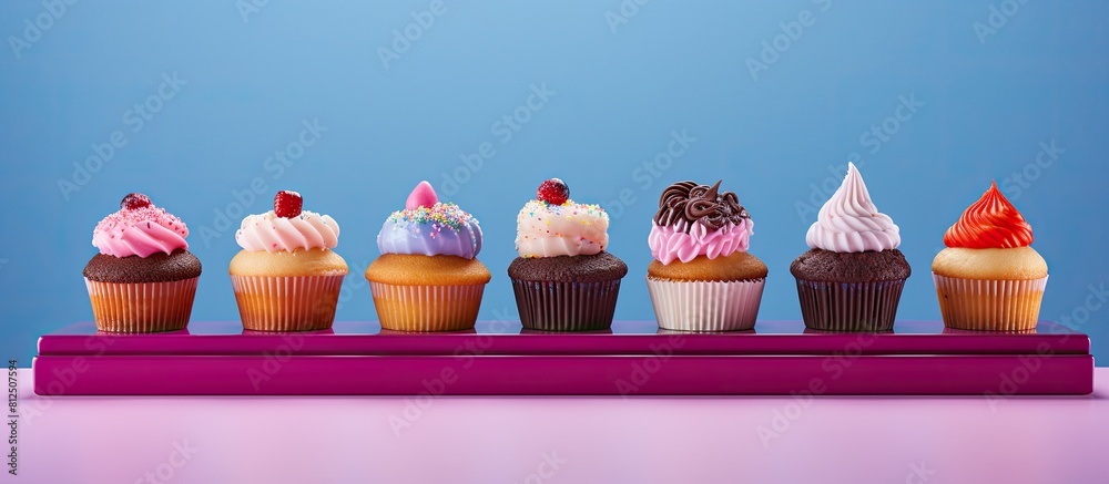 Poster The cupcake stands out on a vibrant and richly colored backdrop creating a visually appealing composition with plenty of copy space