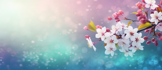 A stunning copy space image with a vibrant blend of colors in the background perfect for celebrating any spring holiday with a dazzling sparkling texture
