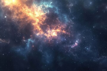 Naklejka premium Brilliant galactic vista for amazing astronomy