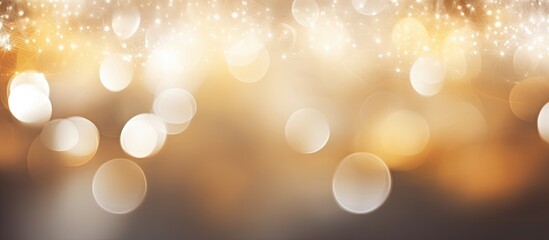 A Christmas themed background with a blurred white bokeh pattern providing space for adding images or text. Creative banner. Copyspace image